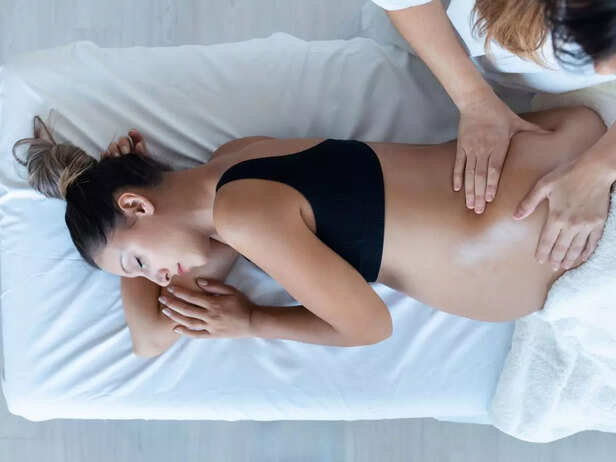 pregnant woman getting a massage
